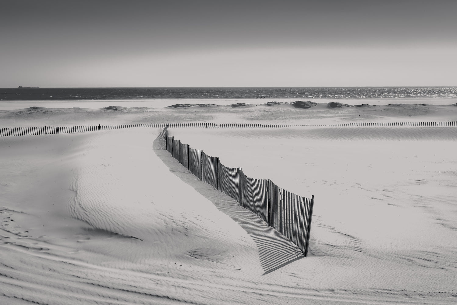 Black and white photo print of Jones Beach, NY