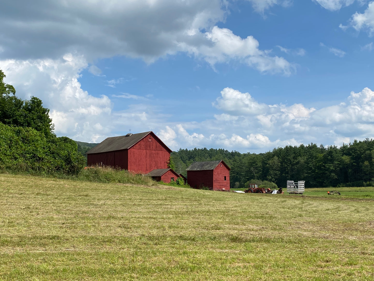 Red Barn and tractor near Lenox, Mass